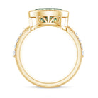 3 Carat East West Set Lab Grown Green Diamond Oval Engagement Ring IGI Certified Vivid Green - VS1 - Rosec Jewels