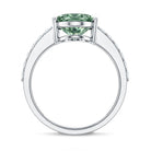 Rosec Jewels-Elongated 4 Carat Oval Lab Grown Green Diamond Engagement Ring IGI Certified