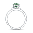 Solitaire 2 Carat Lab Green Diamond Oval Wedding Ring Set with IGI Certificate Vivid Green - VS1 - Rosec Jewels