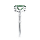 2 Carat Oval Lab Grown Green Diamond Solitaire Engagement Ring with IGI Certificate Vivid Green - VS1 - Rosec Jewels