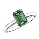IGI Certified Solitaire Lab Grown Green Diamond Emerald Cut Engagement Ring 2 Carat Vivid Green - VS1 - Rosec Jewels