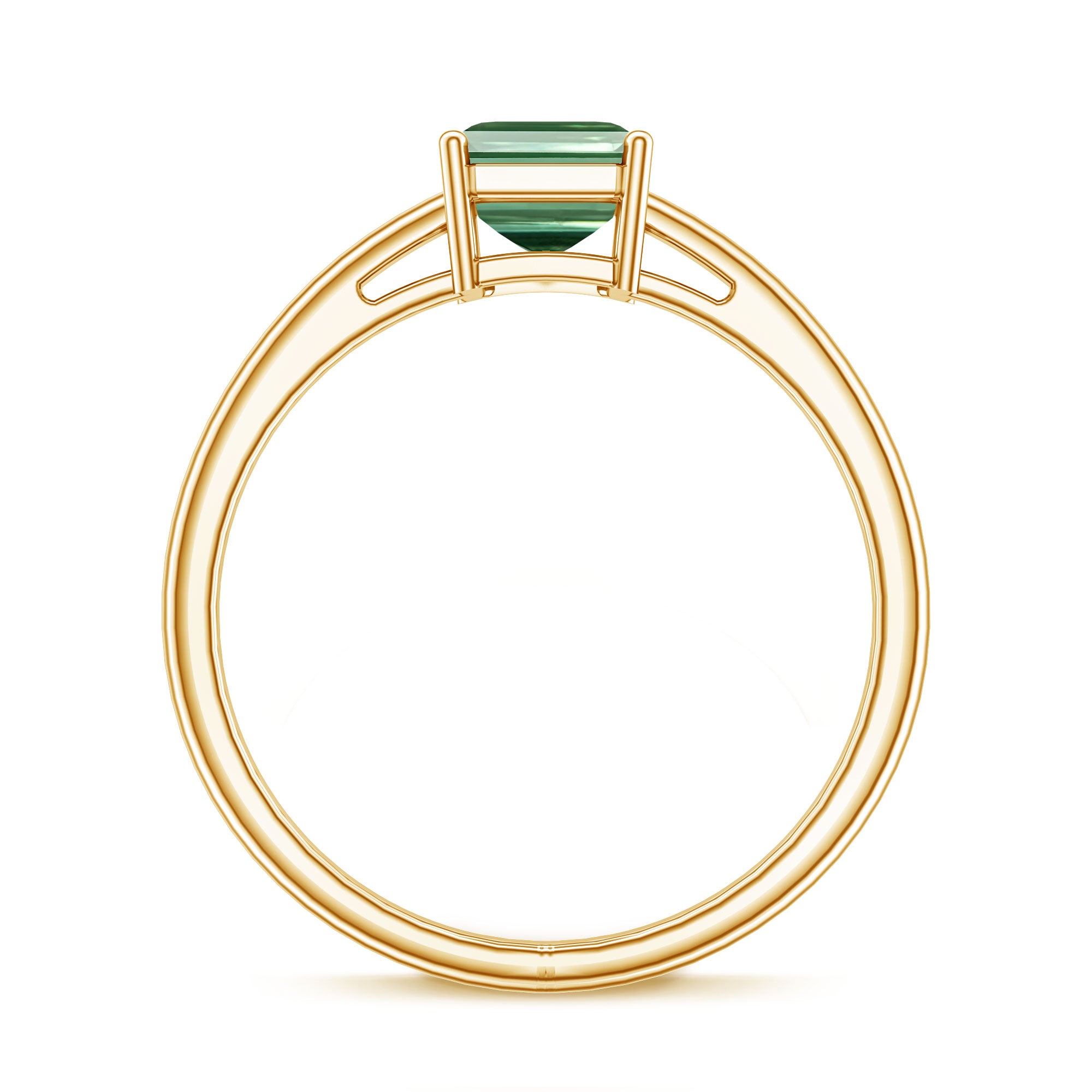 IGI Certified Solitaire Lab Grown Green Diamond Emerald Cut Engagement Ring 2 Carat Vivid Green - VS1 - Rosec Jewels