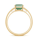 Solitaire Lab Grown Green Diamond 3 Carat Emerald Cut Engagement Ring IGI Certified Vivid Green - VS1 - Rosec Jewels