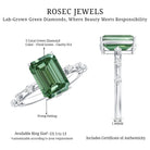 Rosec Jewels-3 Carat Emerald Cut Lab Grown Green Diamond Engagement Ring IGI Certified