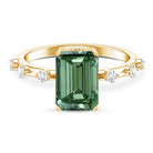 Rosec Jewels-3 Carat Emerald Cut Lab Grown Green Diamond Engagement Ring IGI Certified