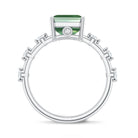 Rosec Jewels-4 Carat Emerald Cut Green Lab Grown Diamond Solitaire Engagement Ring with IGI Certificate