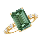 Rosec Jewels-4 Carat Emerald Cut Green Lab Grown Diamond Solitaire Engagement Ring with IGI Certificate