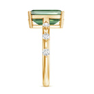 Rosec Jewels-4 Carat Emerald Cut Green Lab Grown Diamond Solitaire Engagement Ring with IGI Certificate