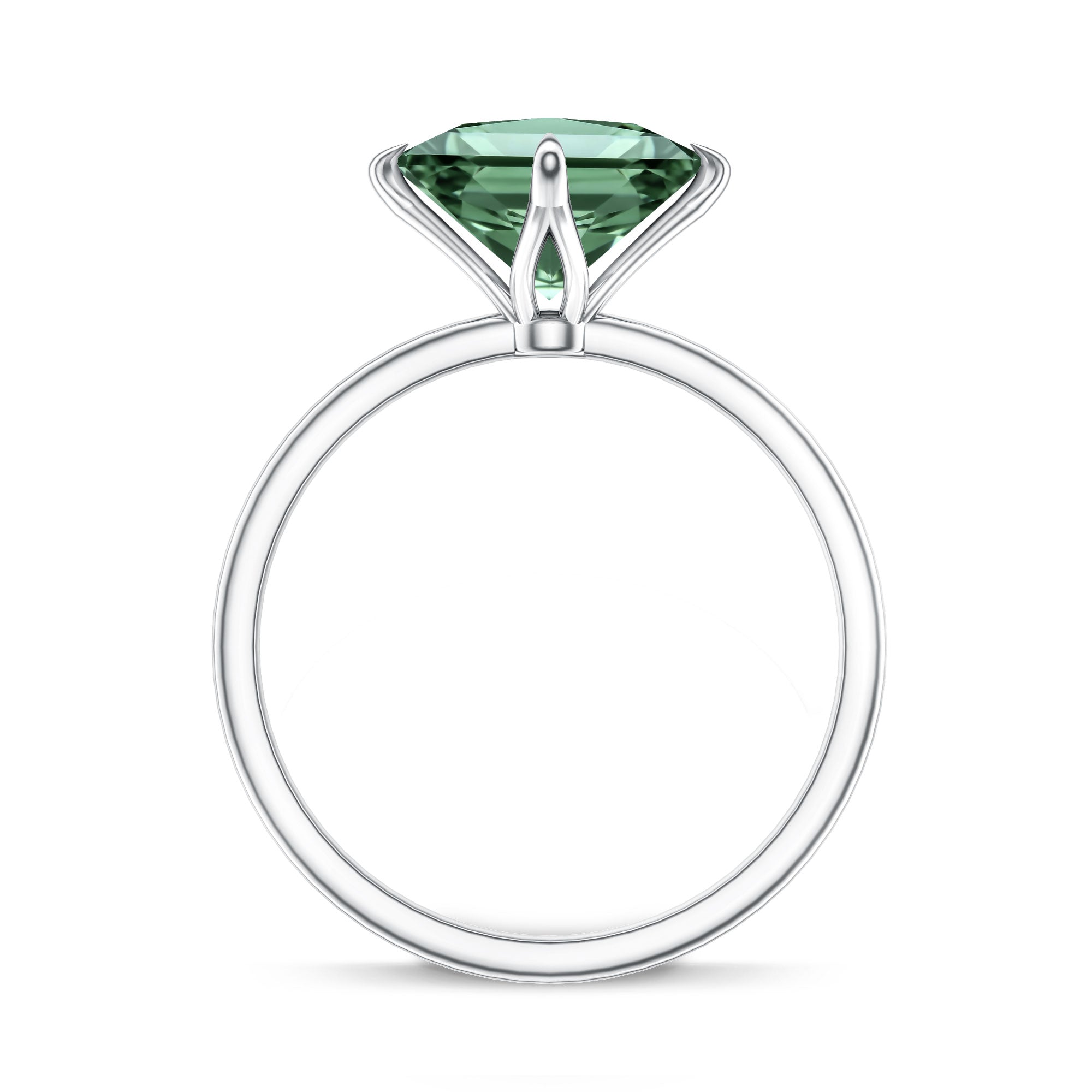 Princess Cut Solitaire Engagement Ring with IGI Certified 2 Carat Lab Created Green Diamond Vivid Green - VS1 - Rosec Jewels