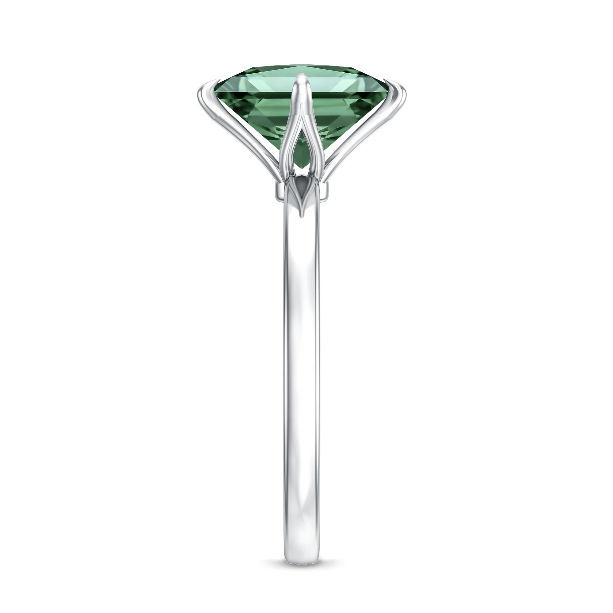 Princess Cut Solitaire Engagement Ring with IGI Certified 2 Carat Lab Created Green Diamond Vivid Green - VS1 - Rosec Jewels