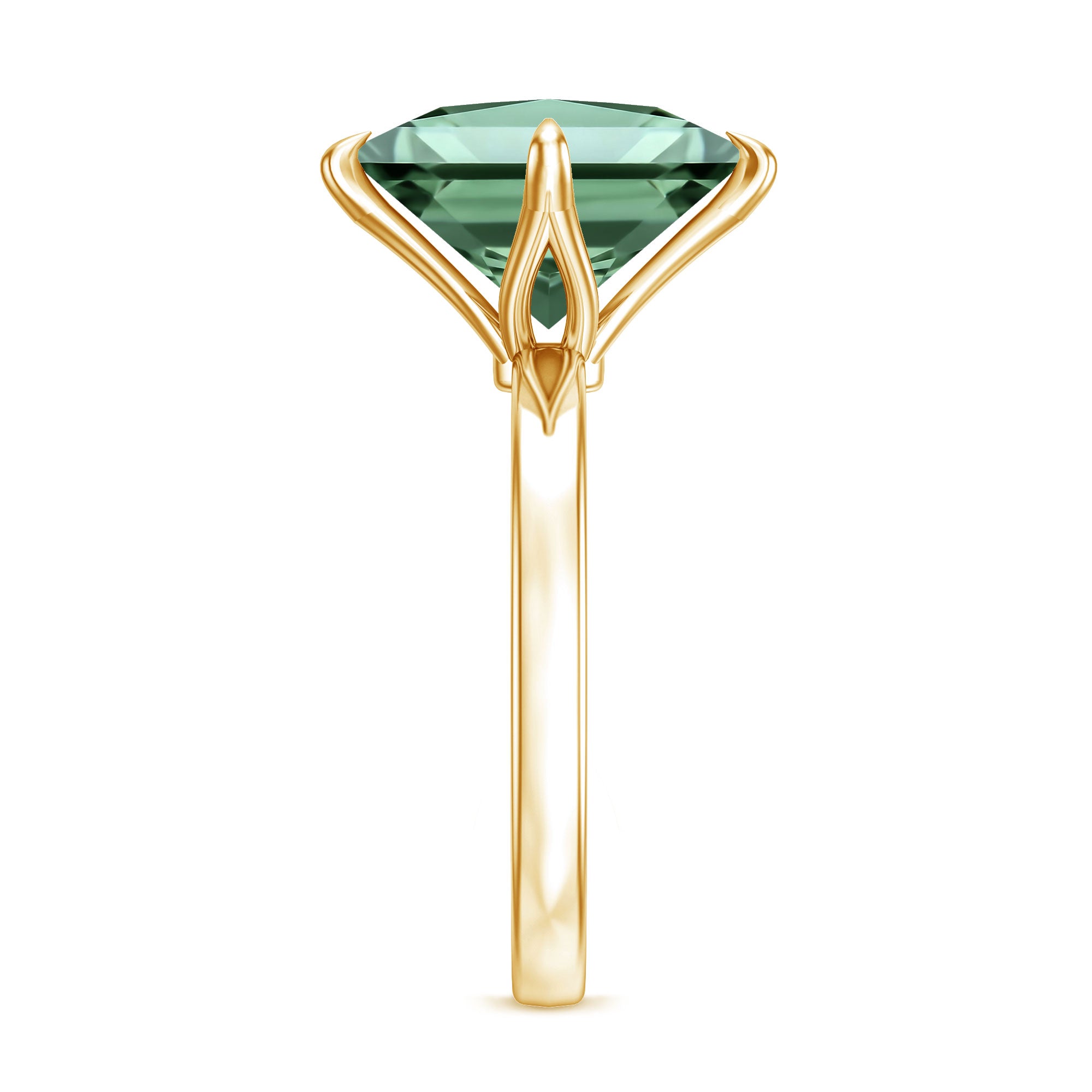 Rosec Jewels-Solitaire 5 Carat Lab Grown Green Diamond Princess Cut Engagement Ring IGI Certified