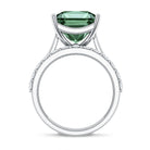 Rosec Jewels-IGI Certified 4 Carat Lab Grown Green Diamond Princess Cut Wedding Bridal Ring Set of 2