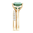 Rosec Jewels-IGI Certified 5 Carat Princess Cut Lab Grown Green Diamond Engagement Ring with Enhancer