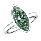 Rosec Jewels-Bezel Set Lab Created Green Diamond Marquise Solitaire Engagement Ring 3 Carat IGI Certified