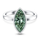 Rosec Jewels-Bezel Set Lab Created Green Diamond Marquise Solitaire Engagement Ring 3 Carat IGI Certified