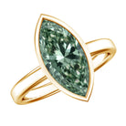 Rosec Jewels-Bezel Set Lab Created Green Diamond Marquise Solitaire Engagement Ring 3 Carat IGI Certified