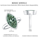 Rosec Jewels-IGI Certified 4 Carat Lab Grown Green Diamond Marquise Cut Engagement Ring in Bezel Setting