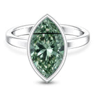 Rosec Jewels-IGI Certified 4 Carat Lab Grown Green Diamond Marquise Cut Engagement Ring in Bezel Setting