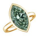 Rosec Jewels-IGI Certified 4 Carat Lab Grown Green Diamond Marquise Cut Engagement Ring in Bezel Setting