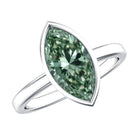 Rosec Jewels-2 Carat Marquise Cut Engagement Ring with IGI Certified Lab Grown Green Diamond