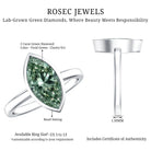 Rosec Jewels-2 Carat Marquise Cut Engagement Ring with IGI Certified Lab Grown Green Diamond
