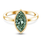 Rosec Jewels-2 Carat Marquise Cut Engagement Ring with IGI Certified Lab Grown Green Diamond