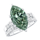 Rosec Jewels-Lab Grown 4 Carat Green Diamond Solitaire Wedding Ring Set with IGI Certified