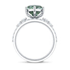 Rosec Jewels-Lab Grown 4 Carat Green Diamond Solitaire Wedding Ring Set with IGI Certified