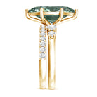 Rosec Jewels-Lab Grown 4 Carat Green Diamond Solitaire Wedding Ring Set with IGI Certified