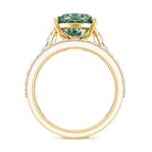 IGI Certified 5 Carat Lab Grown Diamond Oval Engagement Ring with Wedding Band Vivid Green - VS1 - Rosec Jewels