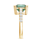 Rosec Jewels-5 Carat Princess Cut Lab Grown Green Diamond Big Engagement Ring with IGI Certificate