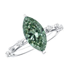 Rosec Jewels-Marquise Cut 2 Carat Lab Grown Green Diamond Solitaire Engagement Ring IGI Certified