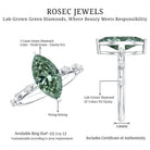 Rosec Jewels-Marquise Cut 2 Carat Lab Grown Green Diamond Solitaire Engagement Ring IGI Certified