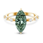 Rosec Jewels-IGI Certified 3 Carat Marquise Lab Grown Green Diamond Engagement Ring with Spaced Accent