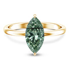 Rosec Jewels-IGI Certified 2 Carat Lab Green Diamond Marquise Engagement Ring for Women