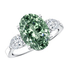 Rosec Jewels-Lab Grown 3 Carat Green Diamond Past Present Future Ring with IGI Certificate