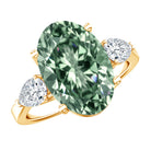 Rosec Jewels-4 Carat Lab Grown Green Diamond Large Engagement Ring with IGI Certificate
