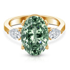 Rosec Jewels-4 Carat Lab Grown Green Diamond Large Engagement Ring with IGI Certificate
