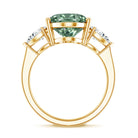 5 Carat IGI Certified Lab Grown Green Diamond Oval Statement Engagement Ring Vivid Green - VS1 - Rosec Jewels