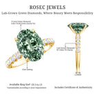 IGI Certified 3 Carat Oval Shape Lab Grown Green Diamond Engagement Ring Vivid Green - VS1 - Rosec Jewels