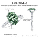 3 Carat IGI Certified Lab Grown Green Diamond Side Stone Engagement Ring for Women Vivid Green - VS1 - Rosec Jewels