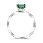 Rosec Jewels-IGI Certified 2 Carat Princess Cut Lab Green Diamond Braided Engagement Ring for Women