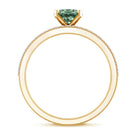 IGI Certified 1 Carat Lab Created Green Diamond Oval Engagement Ring Set Vivid Green - VS1 - Rosec Jewels