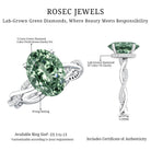 IGI Certified Lab Grown 3 Carat Green Diamond Braided Engagement Ring with Hidden Halo Vivid Green - VS1 - Rosec Jewels