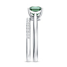 Rosec Jewels-2 Carat Princess Cut Lab Grown Green and White Diamond Wedding Ring Set for Women