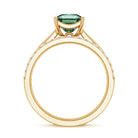 Rosec Jewels-2 Carat Princess Cut Lab Grown Green and White Diamond Wedding Ring Set for Women
