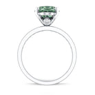 3 Carat Lab Grown Green Diamond Solitaire Oval Engagement Ring IGI Certified Vivid Green - VS1 - Rosec Jewels