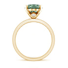 3 Carat Lab Grown Green Diamond Solitaire Oval Engagement Ring IGI Certified Vivid Green - VS1 - Rosec Jewels