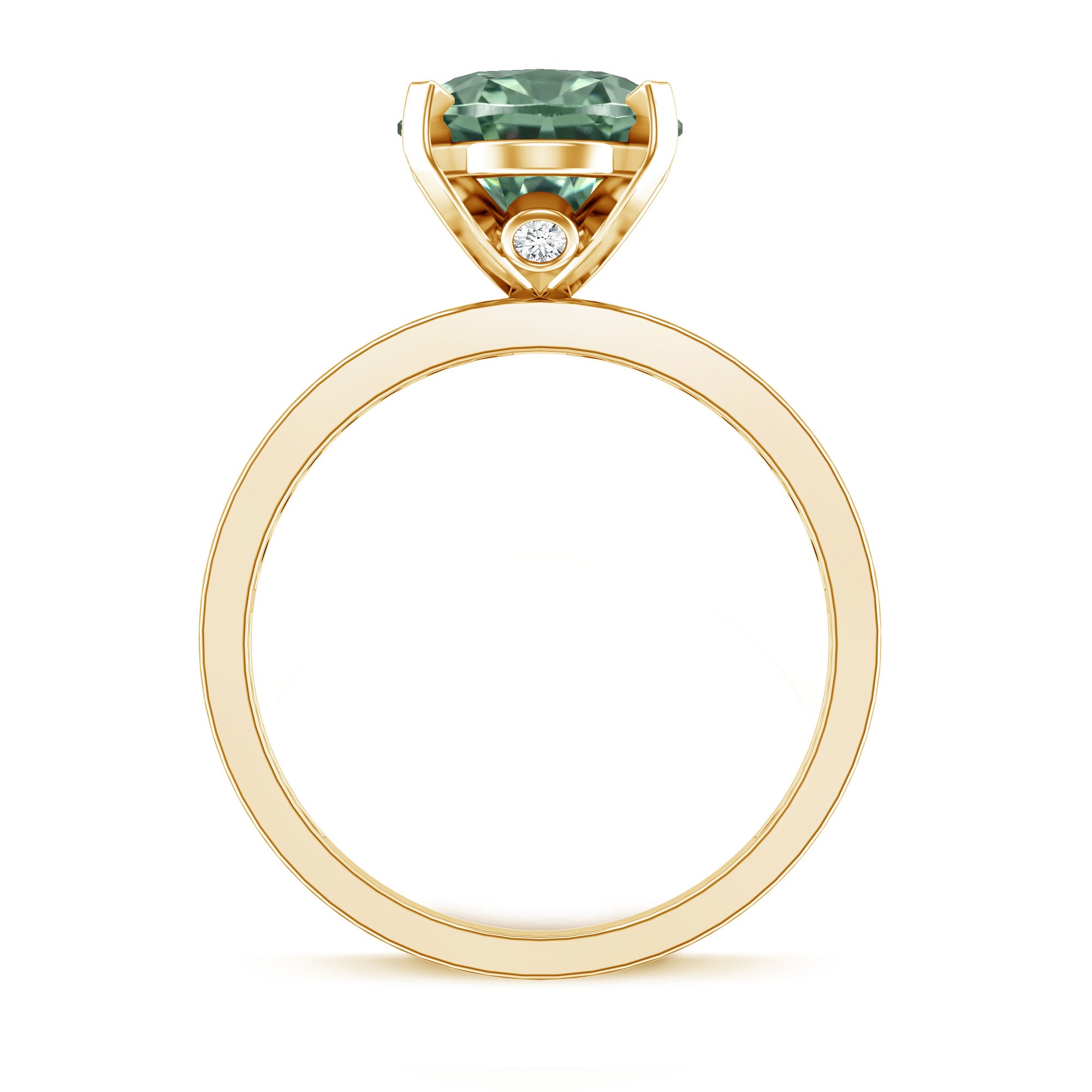 3 Carat Lab Grown Green Diamond Solitaire Oval Engagement Ring IGI Certified Vivid Green - VS1 - Rosec Jewels