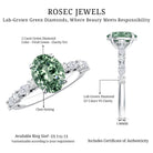 Oval Shaped 2 Carat Lab Grown Green Diamond Engagement Ring with IGI Certificate Vivid Green - VS1 - Rosec Jewels